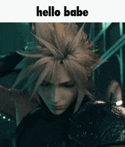 A Picture Of A Video Game Character With The Words Hello Babe Written On It GIF