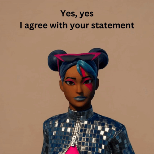 A Picture Of A Video Game Character With The Words " Yes Yes I Agree With Your Statement " GIF