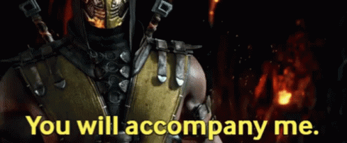 A Picture Of A Video Game Character With The Words " You Will Accompany Me " GIF