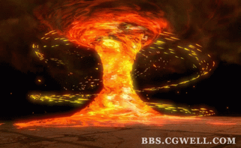 A Picture Of A Volcano With The Website Bbs.cgwell.com GIF
