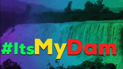 A Picture Of A Waterfall With The Words Itsmydam GIF