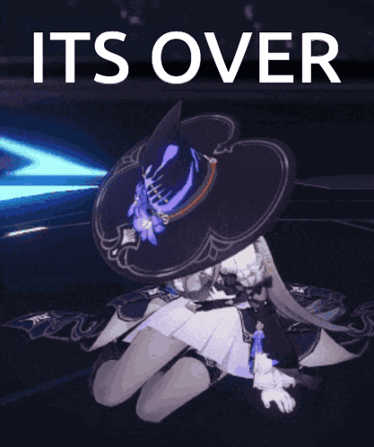 A Picture Of A Witch With The Words " Its Over " On The Bottom GIF