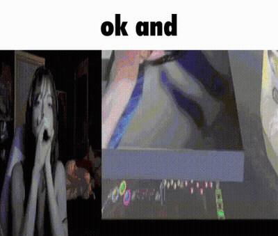 A Picture Of A Woman And A Picture Of A Box That Says Ok And GIF