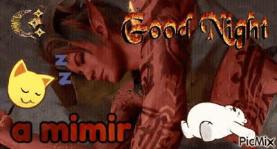 A Picture Of A Woman Sleeping With The Words Good Night A Mimir On It GIF