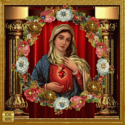 A Picture Of A Woman Surrounded By Flowers With The Words Bobe Kopel On The Bottom Right GIF
