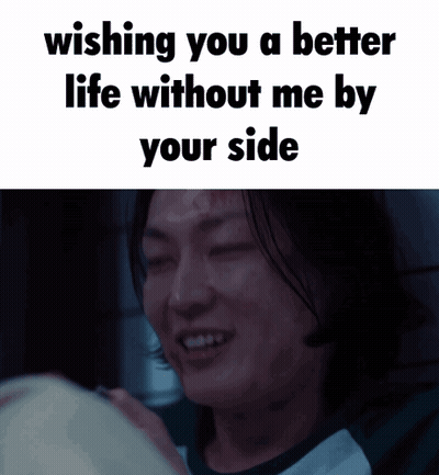 A Picture Of A Woman With A Caption That Says Wishing You A Better Life Without Me By Your Side GIF