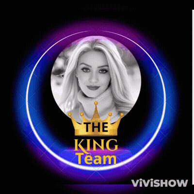 A Picture Of A Woman With A Crown And The Words The King Team GIF