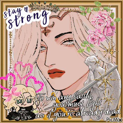 A Picture Of A Woman With A Crown On Her Head And The Words Stay Strong GIF