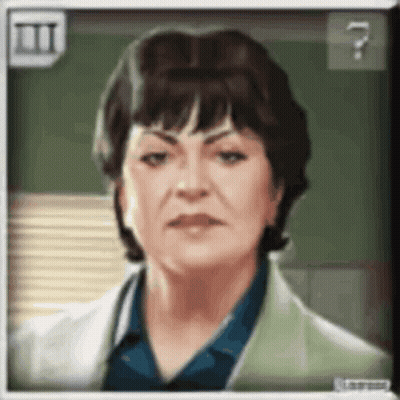 A Picture Of A Woman With A Question Mark On The Bottom Right GIF