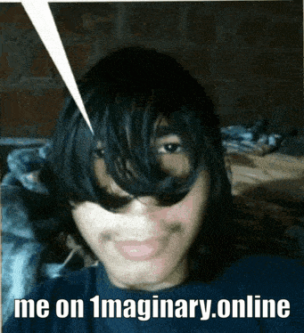 A Picture Of A Woman With A Speech Bubble That Says Me On 1 Imaginary Online GIF