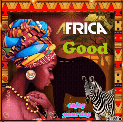 A Picture Of A Woman With A Zebra And The Words Africa Good GIF