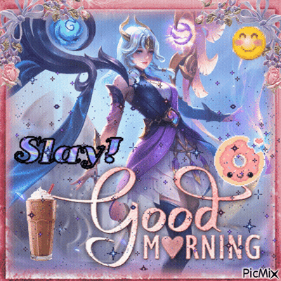 A Picture Of A Woman With Horns Says Good Morning GIF
