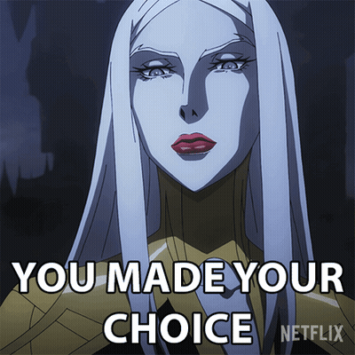 A Picture Of A Woman With Long White Hair And The Words You Made Your Choice Netflix GIF
