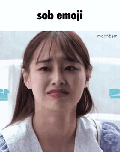 A Picture Of A Woman With Sob Emoji Written On The Bottom GIF