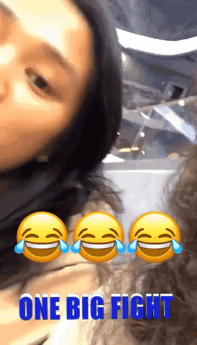 A Picture Of A Woman With Tears Coming Out Of Her Eyes And The Caption One Big Fight GIF