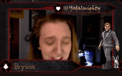 A Picture Of A Woman With The Name Bryson In The Corner GIF