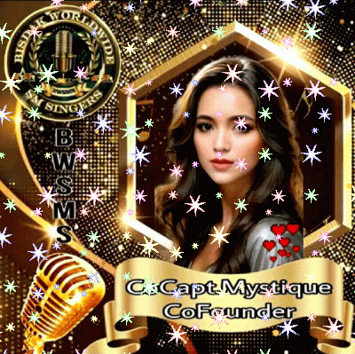 A Picture Of A Woman With The Name Capt Mystique Cofounder On The Bottom GIF