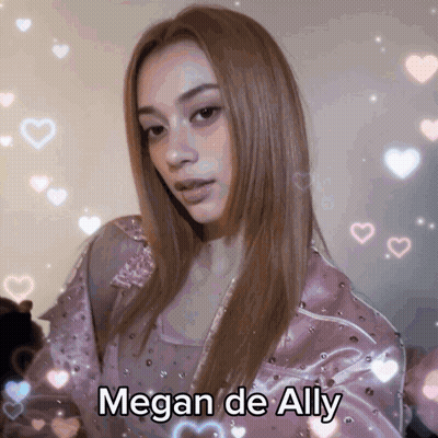 A Picture Of A Woman With The Name Megan De Ally GIF