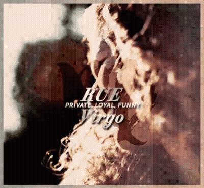 A Picture Of A Woman With The Name Rue On It GIF