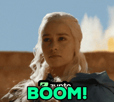 A Picture Of A Woman With The Word Boom In Green Letters GIF