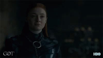 A Picture Of A Woman With The Word Got On The Bottom Right GIF