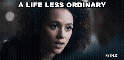 A Picture Of A Woman With The Words A Life Less Ordinary GIF