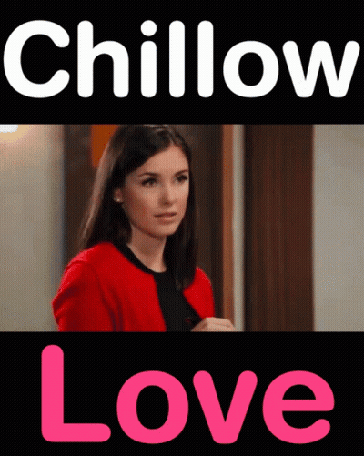 A Picture Of A Woman With The Words Chillow Love Below It GIF