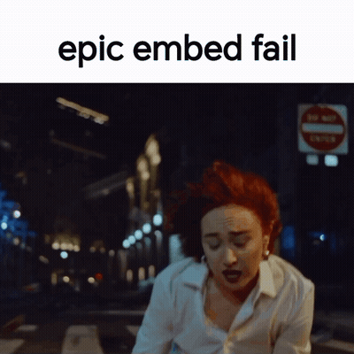 A Picture Of A Woman With The Words Epic Embed Fail On The Bottom GIF