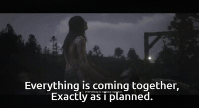 A Picture Of A Woman With The Words Everything Is Coming Together Exactly As I Planned On The Bottom GIF