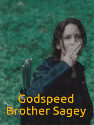 A Picture Of A Woman With The Words Godspeed Brother Sagey GIF