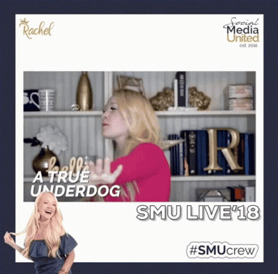 A Picture Of A Woman With The Words " Hello A True Underdog " GIF