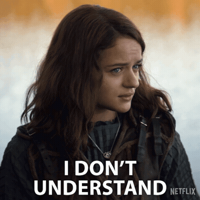 A Picture Of A Woman With The Words " I Don 'T Understand " Written On It GIF