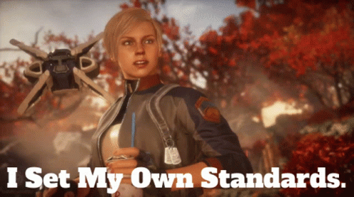 A Picture Of A Woman With The Words I Set My Own Standards GIF