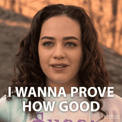 A Picture Of A Woman With The Words " I Wanna Prove How Good " Below Her GIF