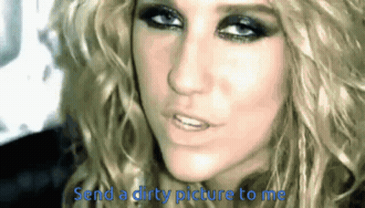 A Picture Of A Woman With The Words Send A Dirty Picture To Me Below It GIF