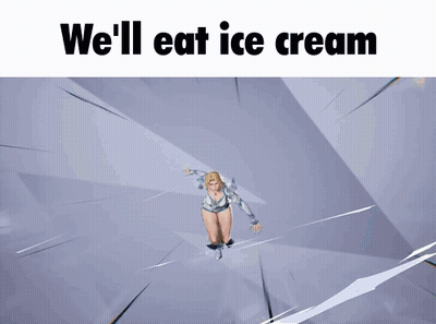 A Picture Of A Woman With The Words We 'Ll Eat Ice Cream GIF