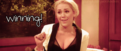 A Picture Of A Woman With The Words Winning Written On It GIF
