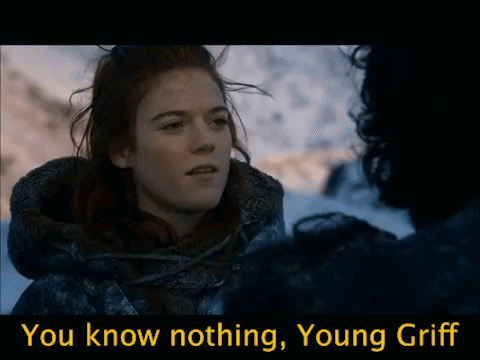 A Picture Of A Woman With The Words You Know Nothing Young Griff On The Bottom GIF