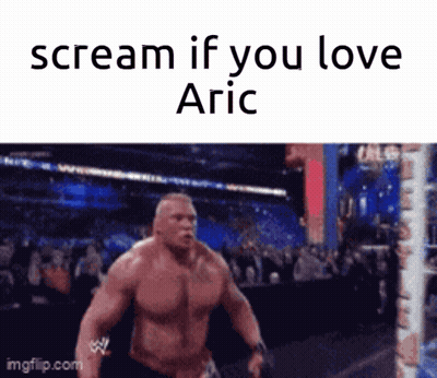 A Picture Of A Wrestling Match With The Words Scream If You Love Aric GIF