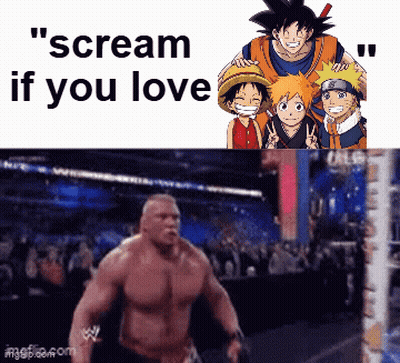 A Picture Of A Wrestling Ring With A Caption That Says Scream If You Love GIF