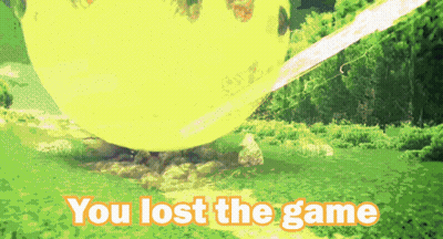 A Picture Of A Yellow Ball With The Words " You Lost The Game " GIF