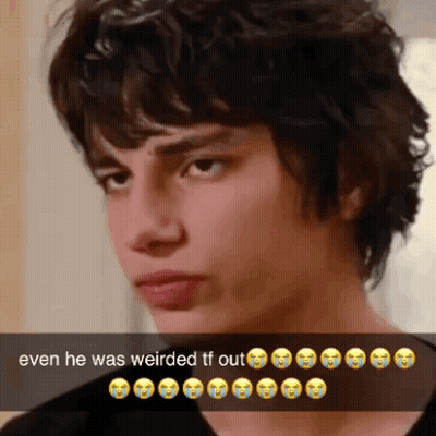 A Picture Of A Young Man With The Caption Even He Was Weirded Tf Out GIF