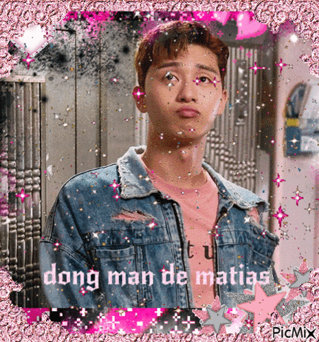 A Picture Of A Young Man With The Words Dong Man De Matias On The Bottom GIF