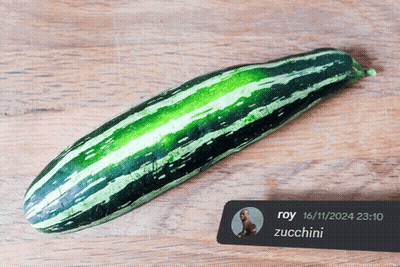 A Picture Of A Zucchini With The Date 16/11/2024 On The Bottom GIF