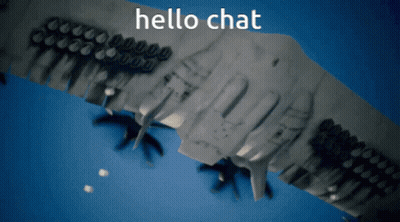 A Picture Of An Airplane With The Words Hello Chat Written On It GIF