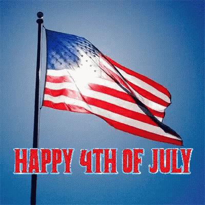 A Picture Of An American Flag With The Words Happy 4Th Of July Below It GIF
