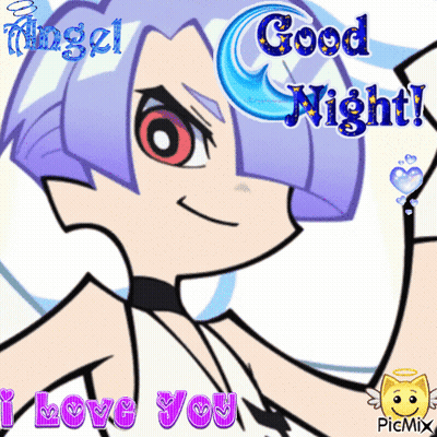 A Picture Of An Angel With The Words Good Night I Love You On It GIF