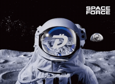 A Picture Of An Astronaut On The Moon With The Words Space Force Above Him GIF
