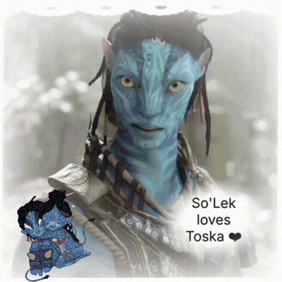 A Picture Of An Avatar With The Words So 'Lek Loves Toska Below It GIF