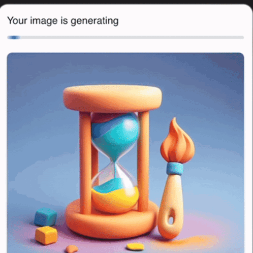 A Picture Of An Hourglass And A Brush With The Words Your Image Is Generating Below It GIF